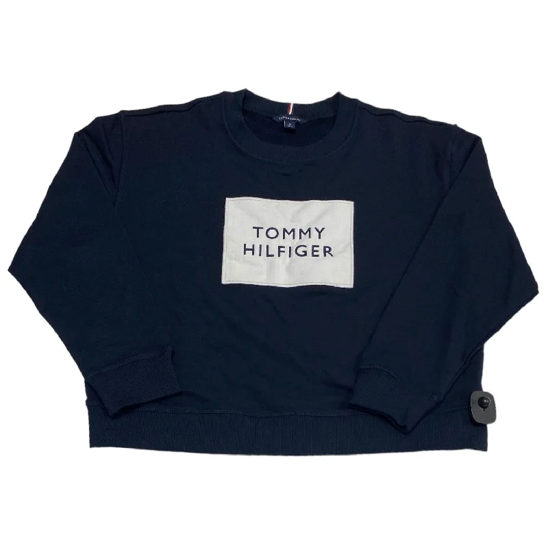 Comfortable Men's Fleece HoodiesBlue & White Sweatshirt Crewneck Tommy Hilfiger, Size M Comfortable Men's Fleece HoodiesBlue & White Sweatshirt Crewneck Tommy Hilfiger, Size M