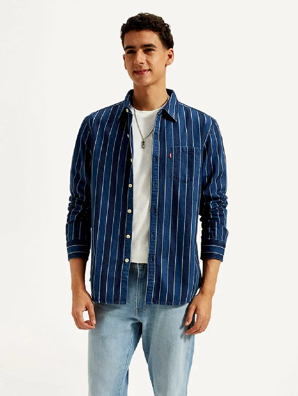 Men's Checked Short-Sleeve Shirts for Summer FunMen's Striped Slim Fit Shirt
