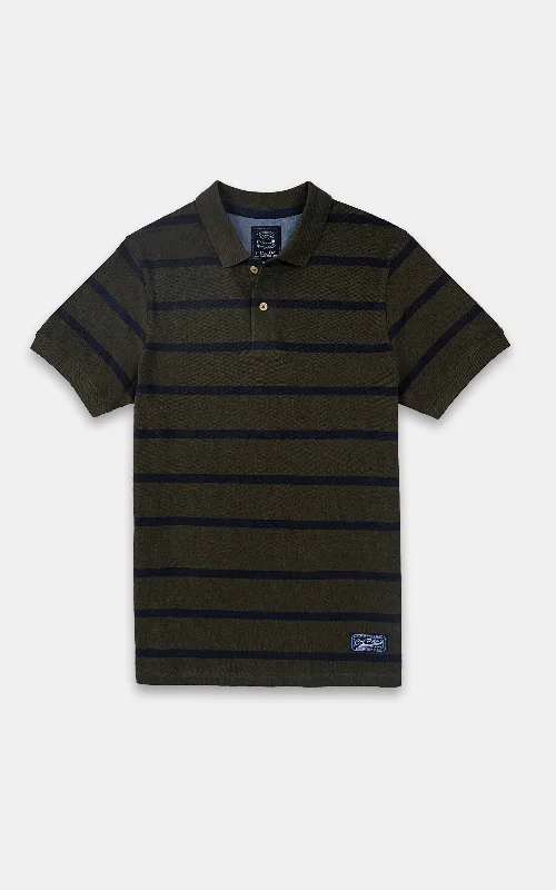 Warm Men's Fleece-Lined TopsCLASSIC POLO SHIRT DARK GREEN