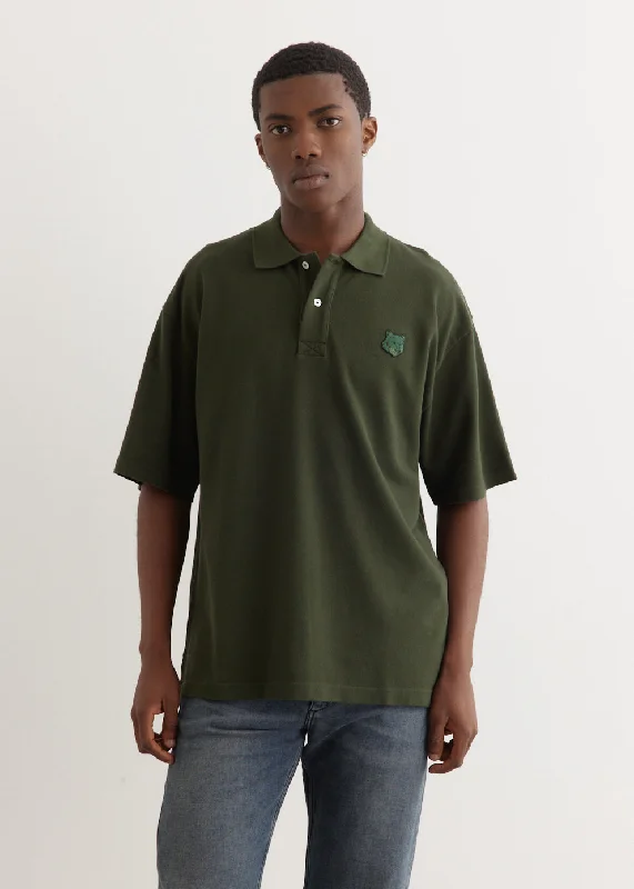 Men's Shirts with Rounded HemlinesBold Fox Head Oversize Polo