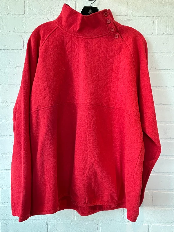 Men's Hoodies with Adjustable HoodsRed Sweatshirt Collar St Johns Bay, Size Xxl