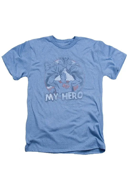 Men's Shirts with Pin CollarsSuperman My Hero Adult Heather Tee / T-Shirt