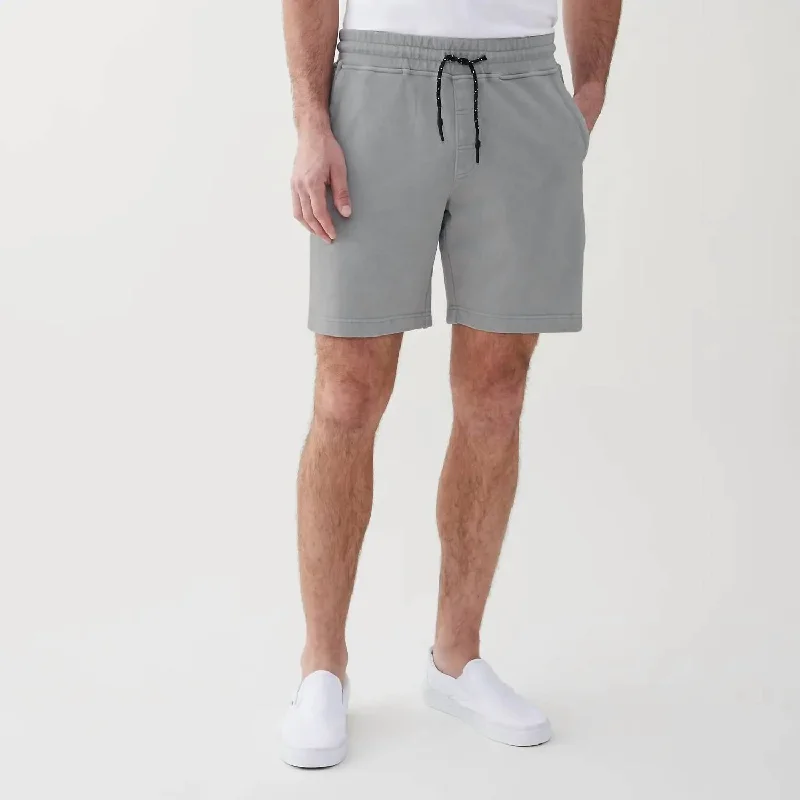 Casual and Comfortable Men's Drawstring Loungewear ShortsChuck Pull On Short In Grey Casual and Comfortable Men's Drawstring Loungewear ShortsChuck Pull On Short In Grey