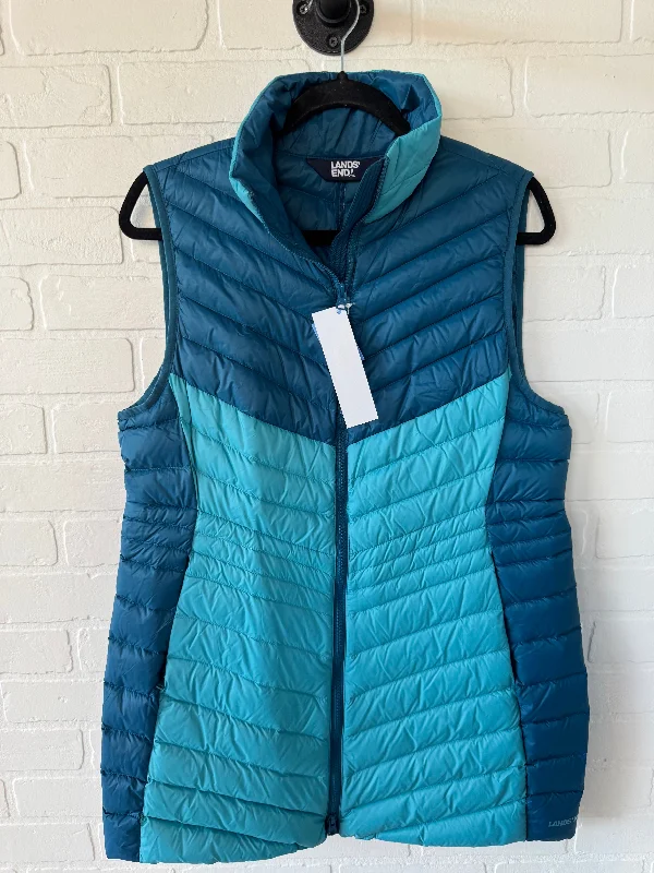 High-Quality Men's Duffle CoatsVest Puffer & Quilted By Lands End In Blue, Size: M