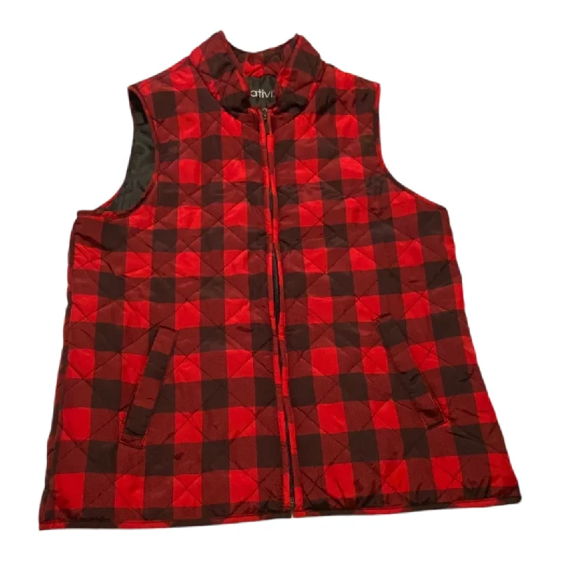 Men's Coats for Ice FishingVest Puffer & Quilted By Relativity In Black & Red, Size: S Men's Coats for Ice FishingVest Puffer & Quilted By Relativity In Black & Red, Size: S