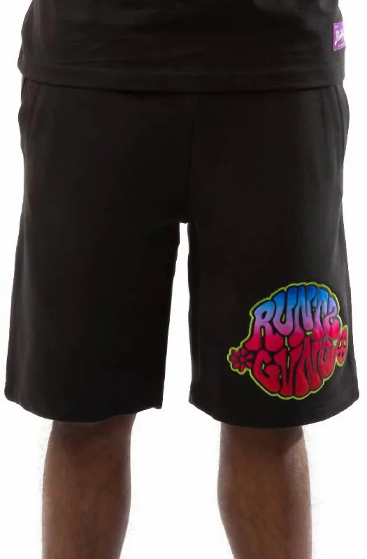 Men's Summer Linen ShortsPull On Gang Shorts In Black