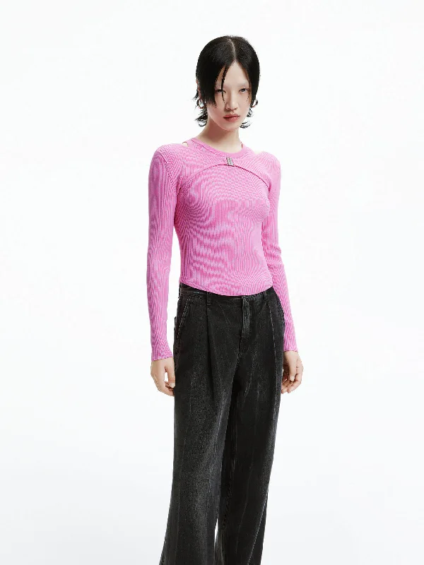 Men's Sweaters with Hidden PocketsDeconstruct Ribbed Knit Top