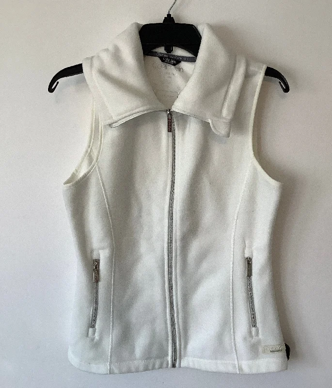 Men's Coats with Water-Repellent FabricVest Fleece By Calvin Klein In White, Size: S Men's Coats with Water-Repellent FabricVest Fleece By Calvin Klein In White, Size: S