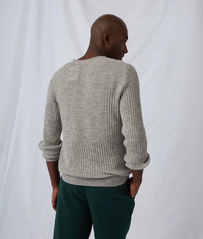 Men's Sweaters with Asymmetrical HemlinesMen's Vee Neck Heavy Rib Sweater