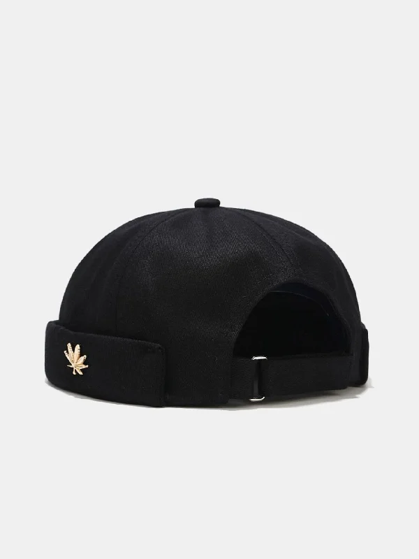 Funky Snapback HatsHip Hop Leaf Decoration Brimless Hat