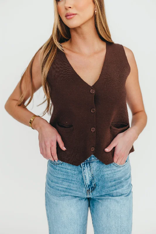 Men's Sweaters with Thumbholes in SleevesKit Knit Vest in Brown