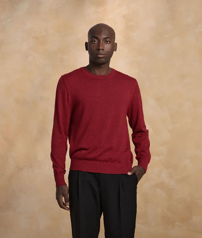 Men's Sweaters with Tailored FitsBaby Alpaca Jersey Crew Neck Sweater