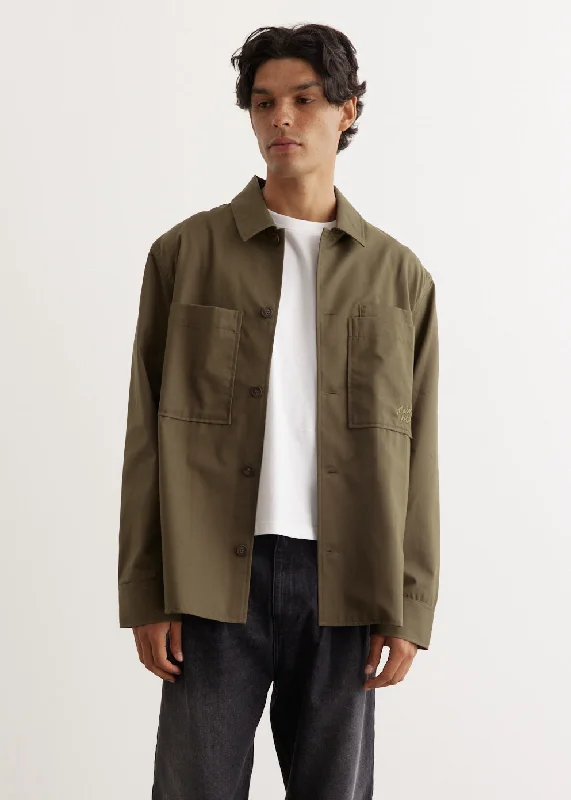 Men's Shirts with Adjustable HemlinesHandwriting Overshirt