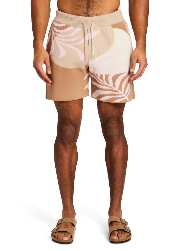 Patterned and Solid Men's Bermuda ShortsZeppelin Short In Jacquard Brown/pink