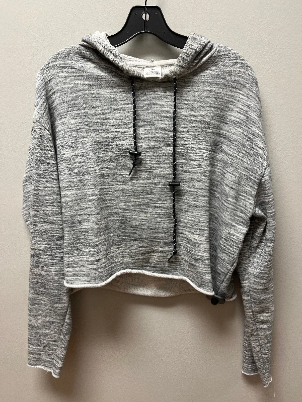 Designer Men's Hoodie JacketsSweatshirt Hoodie By Pink In Grey, Size: M