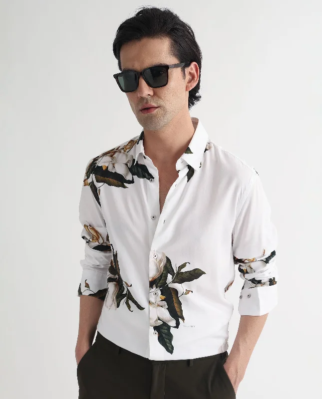 Men's Custom Dress Shirts for a Personalized FitRare Rabbit Men's Poseidon White Viscose Fabric Floral Print Full Sleeves Shirt Men's Custom Dress Shirts for a Personalized FitRare Rabbit Men's Poseidon White Viscose Fabric Floral Print Full Sleeves Shirt