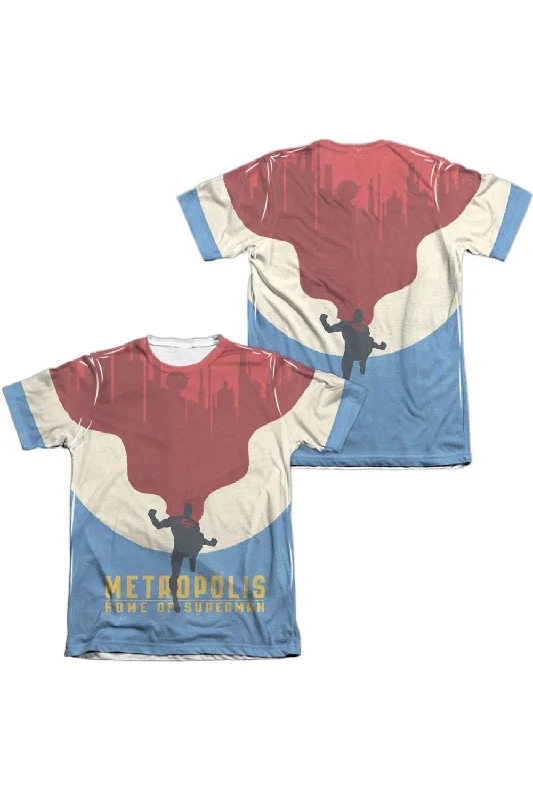 Men's Shirts with Mandarin CollarsSuperman Home (Front/Back Print) Adult Poly/Cotton Short Sleeve Tee / T-Shirt Men's Shirts with Mandarin CollarsSuperman Home (Front/Back Print) Adult Poly/Cotton Short Sleeve Tee / T-Shirt