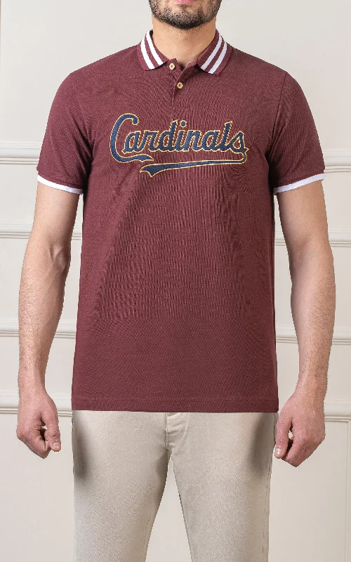 Men's Shirts with Asymmetrical HemlinesTIPPING FASHION POLO MAROON