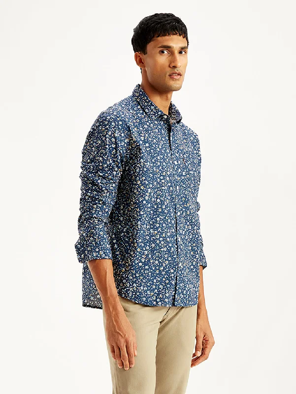 Men's Solid-Colored Shirts for VersatilityMen's Floral Print Slim Fit Shirt