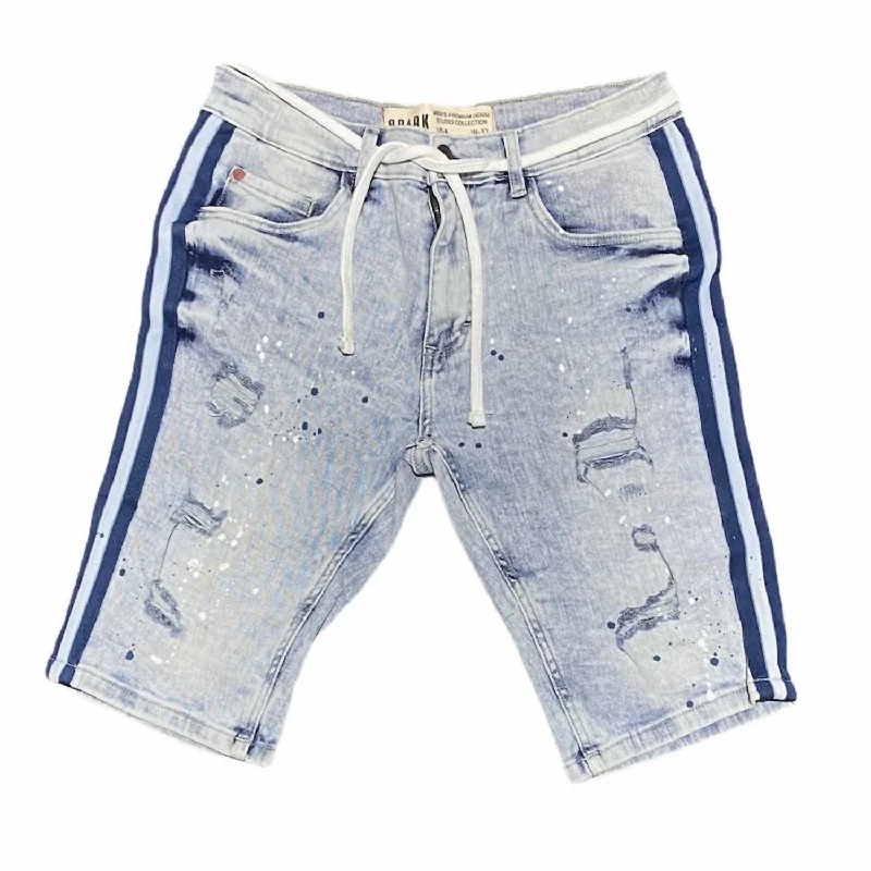 Men's Ripstop Travel ShortsMen's Splatter Tape Shorts In Ice Blue