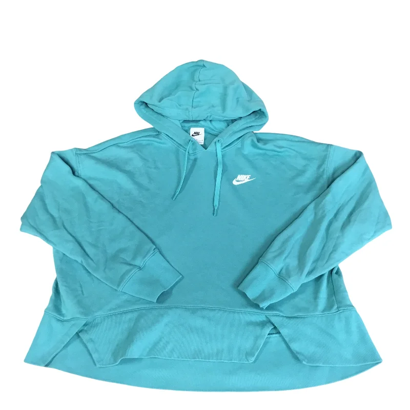 Men's Hoodies for Short MenSweatshirt Hoodie By Nike Apparel In Teal, Size: M