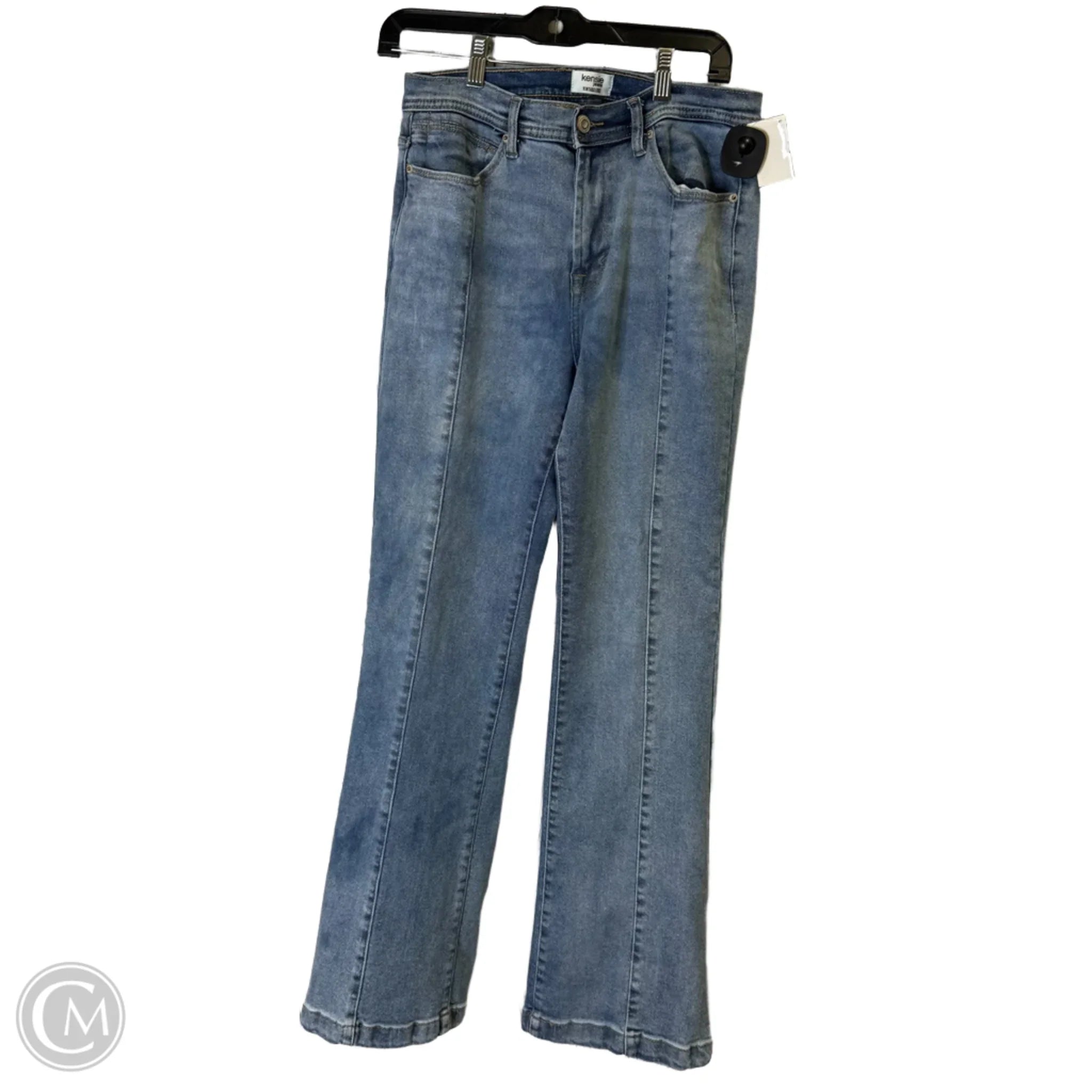 Leather Patch Men's JeansJeans Flared By Kensie In Blue Denim, Size: 8