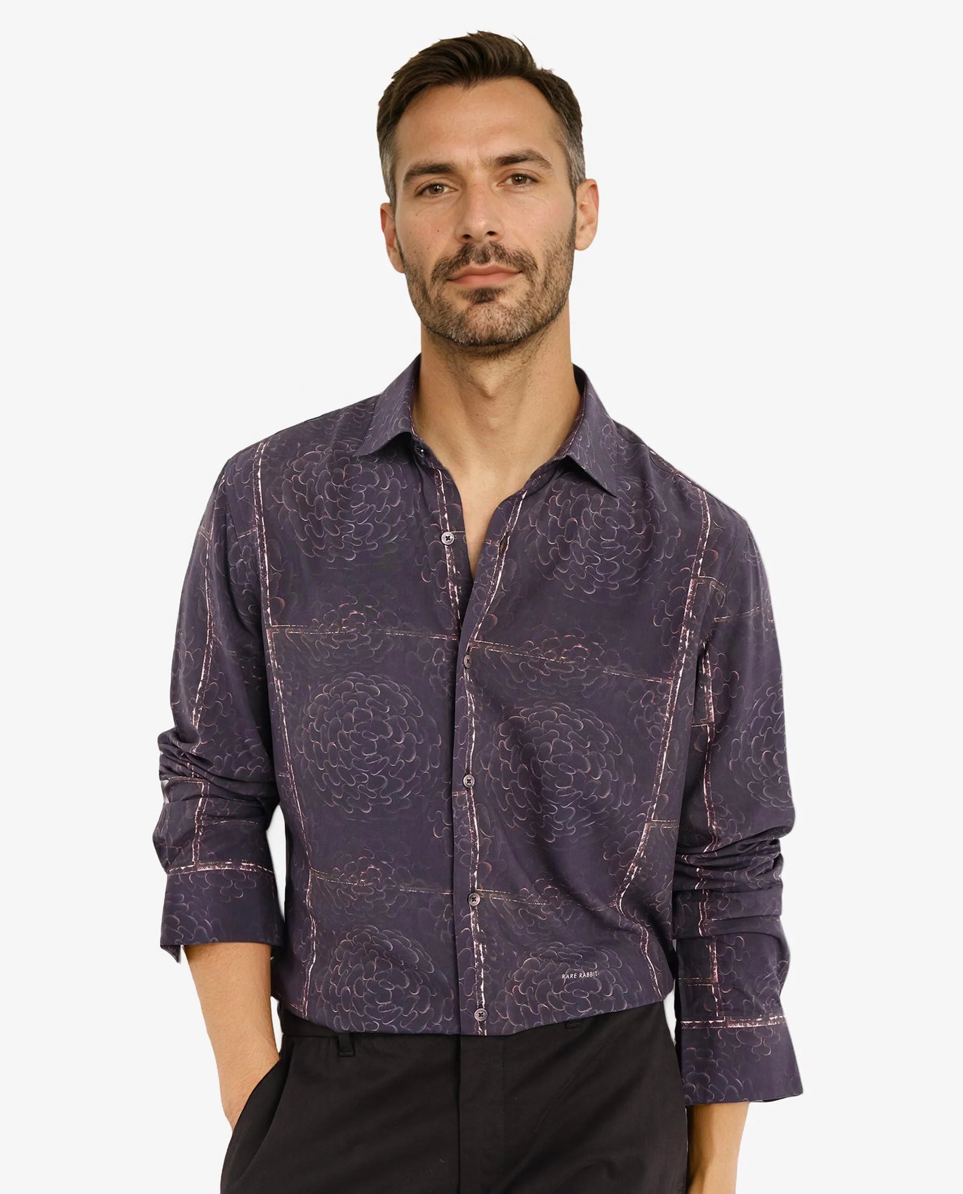 Men's Checked Short-Sleeve Shirts for Summer FunRare Rabbit Men Libre Black Viscose Fabric Full Sleeve Abstract and Check Print Shirt Men's Checked Short-Sleeve Shirts for Summer FunRare Rabbit Men Libre Black Viscose Fabric Full Sleeve Abstract and Check Print Shirt