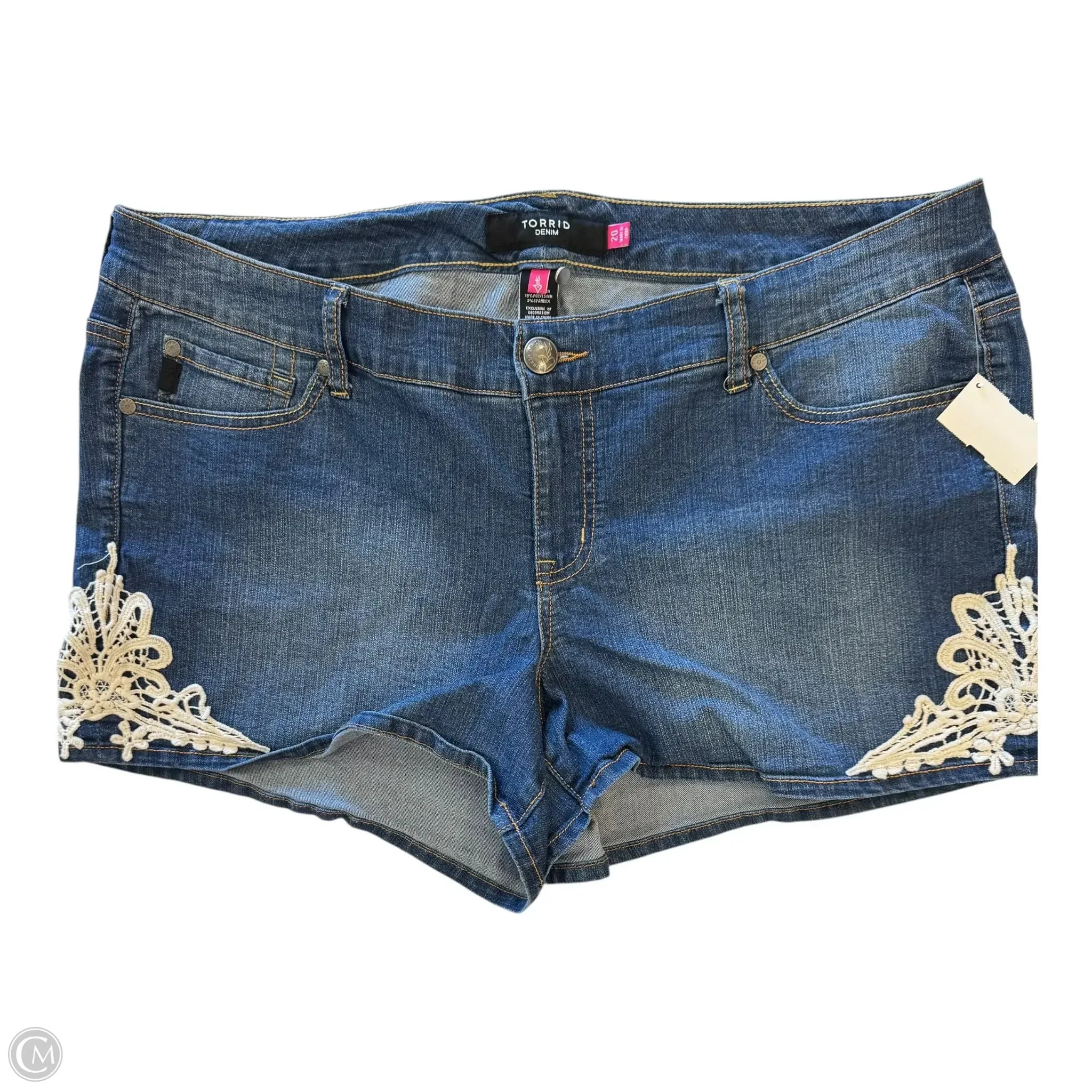 Cotton-Rich Men's Breathable and Soft Casual ShortsShorts By Torrid In Blue Denim, Size: 20