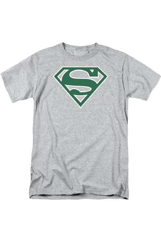Breathable Men's Mesh TopsSuperman Green & White Shield Short Sleeve Adult Tee / T-Shirt Breathable Men's Mesh TopsSuperman Green & White Shield Short Sleeve Adult Tee / T-Shirt