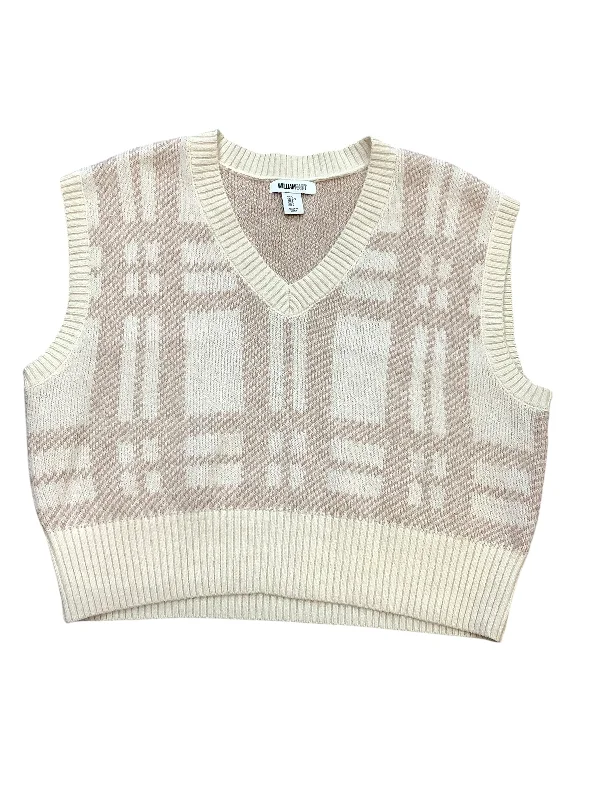 Men's Coats with Vintage StyleVest Sweater By William Rast In Cream & Tan, Size: L