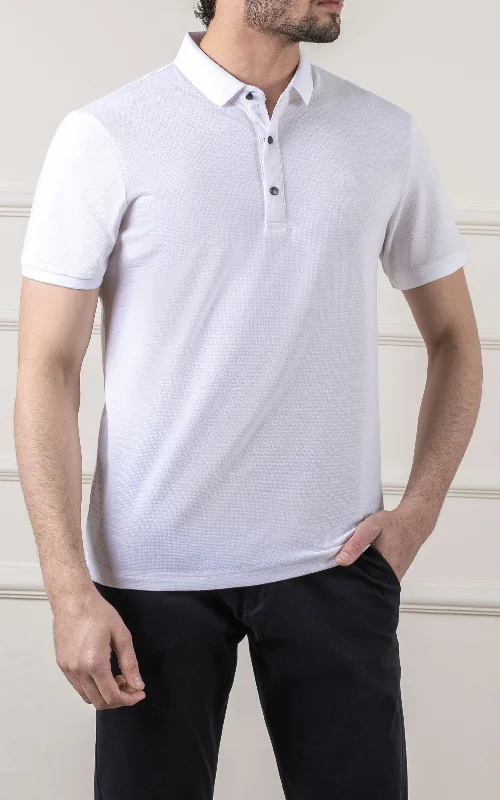 Men's Shirts with Convertible CollarsEXECUTIVE POLO WHITE