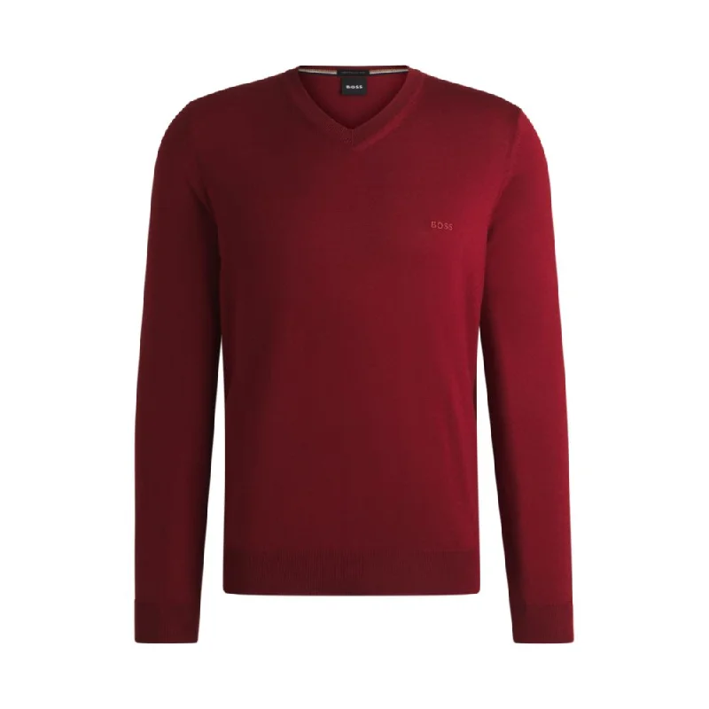 Men's Sweaters with Contrast TrimWool regular-fit sweater with embroidered logo