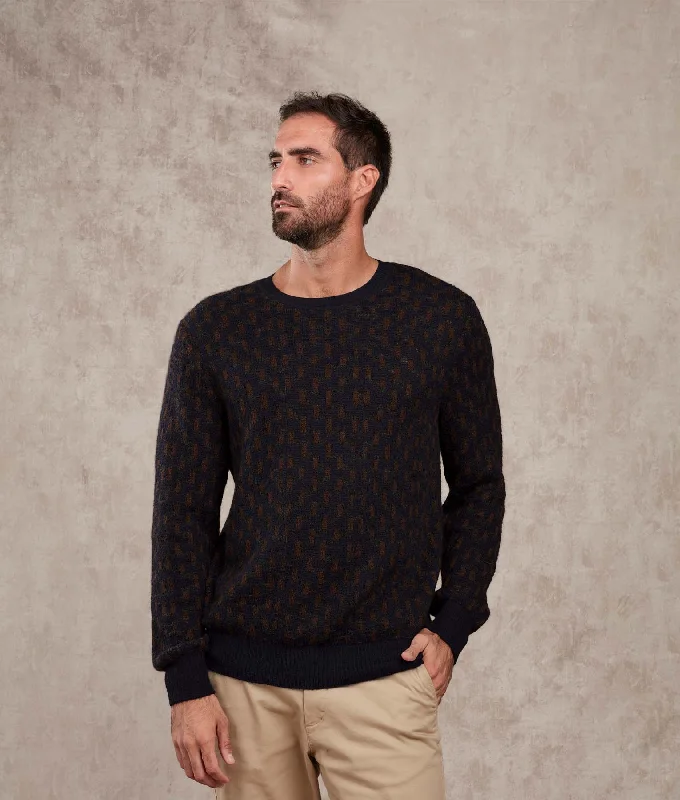 Men's Sweaters with Fold-Over CuffsThe Weave Jacquard Sweater