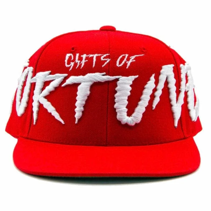 Relaxed Beanie HatsGift Of Fortune Snake Scales Snapback (Red/White)