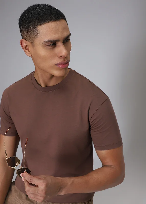 Men's Shirts with Bow TiesBrown Regular Fit T-shirt