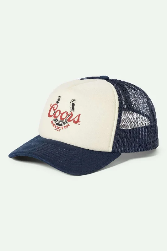 Modern Snapback CapsCoors Luck Trucker Hat - Washed Navy/White/Washed Navy