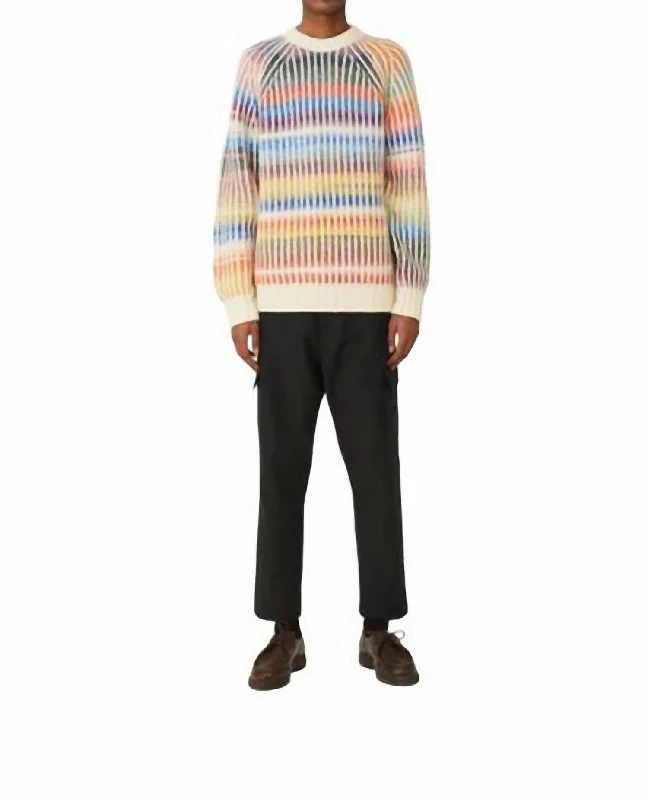 Warm Men's Hooded SweatersViggo Raglan Crew Sweater In Bright Multi