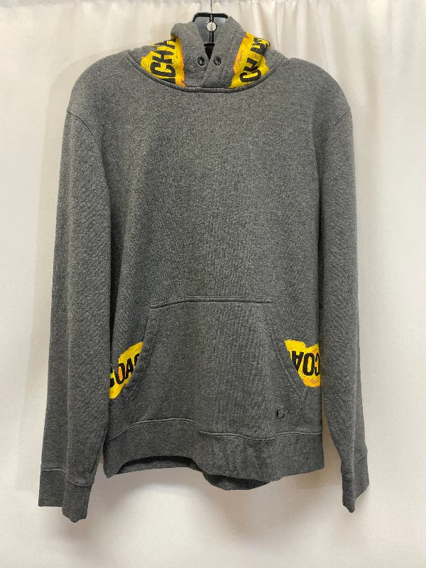 Casual Men's Zip-Up HoodiesSweatshirt Hoodie By Coach In Grey, Size: M