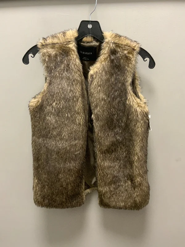 Waterproof Men's ParkasVest Faux Fur & Sherpa By glamsia In Brown, Size: S