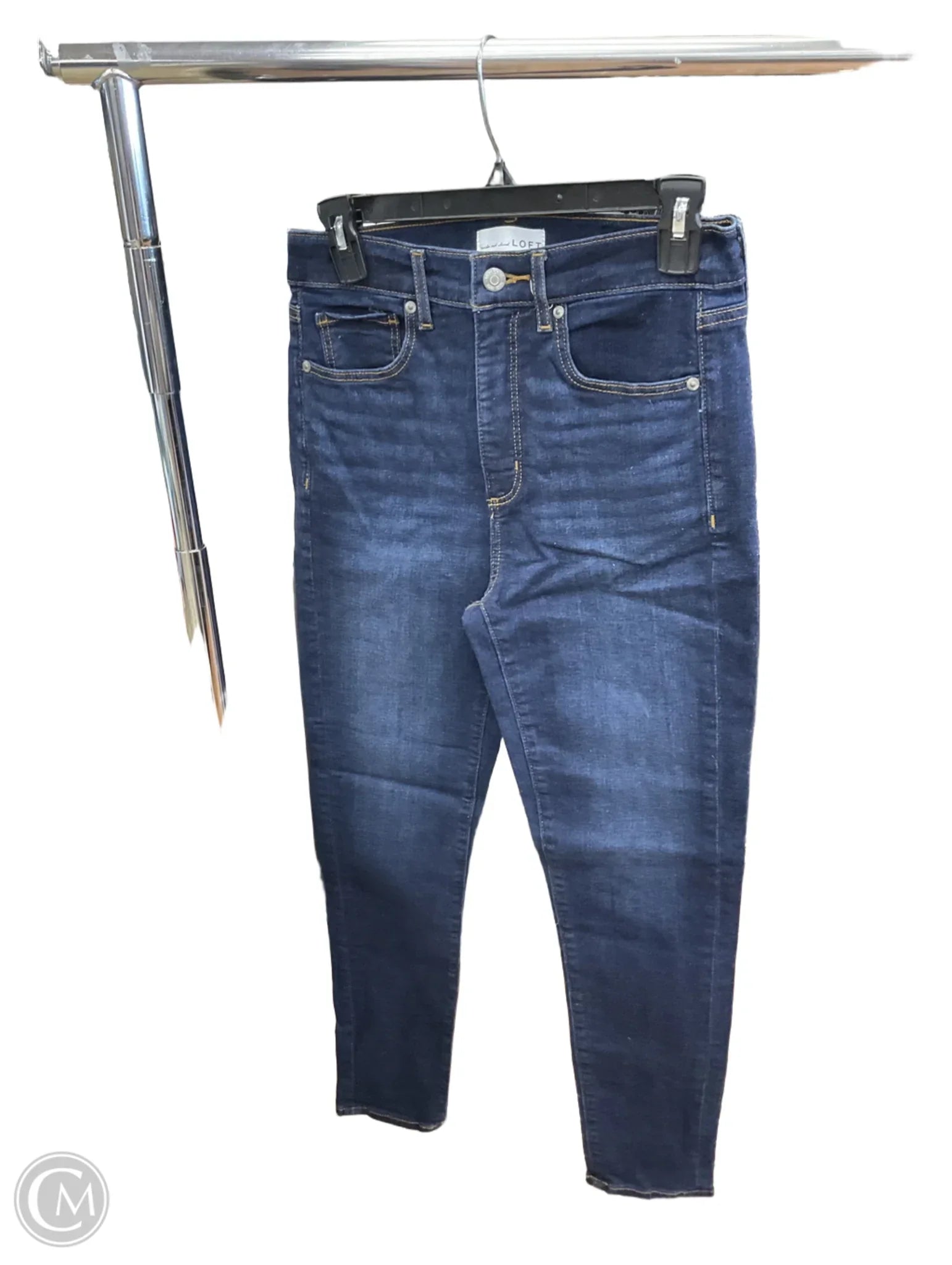 Men's Jeans with Fashionable RipsJeans Skinny By Loft In Blue, Size: 4