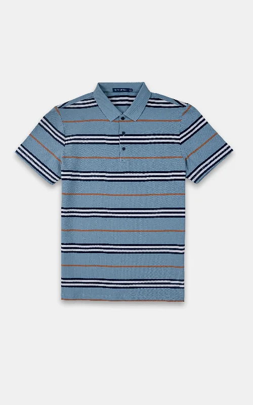 Men's Flowy Shirts for a Relaxed LookEXECUTIVE POLO RIBBED COLLAR SEA GREEN