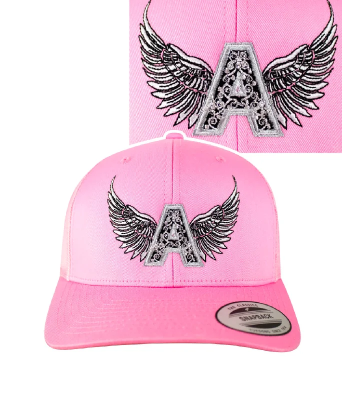 Kids' Sun Hats"Angel" Pink Retro Trucker Hat