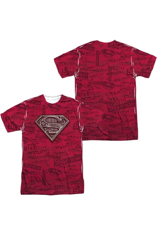 Men's Shirts with Hidden ButtonsSuperman Super Powers (Front/Back Print) Short Sleeve Adult 100% Poly Crew Tee / T-Shirt Men's Shirts with Hidden ButtonsSuperman Super Powers (Front/Back Print) Short Sleeve Adult 100% Poly Crew Tee / T-Shirt