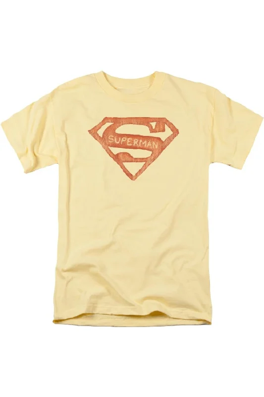 Warm Men's Fleece-Lined TopsSuperman Rough Shield Short Sleeve Adult T-Shirt