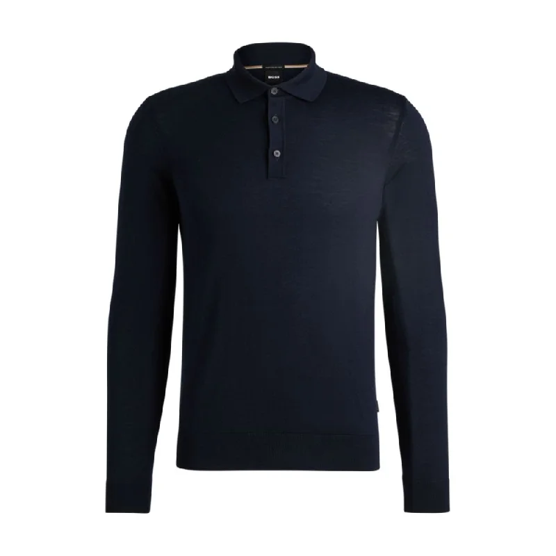 Men's Sweaters for SpringSlim-fit sweater in merino wool with polo collar