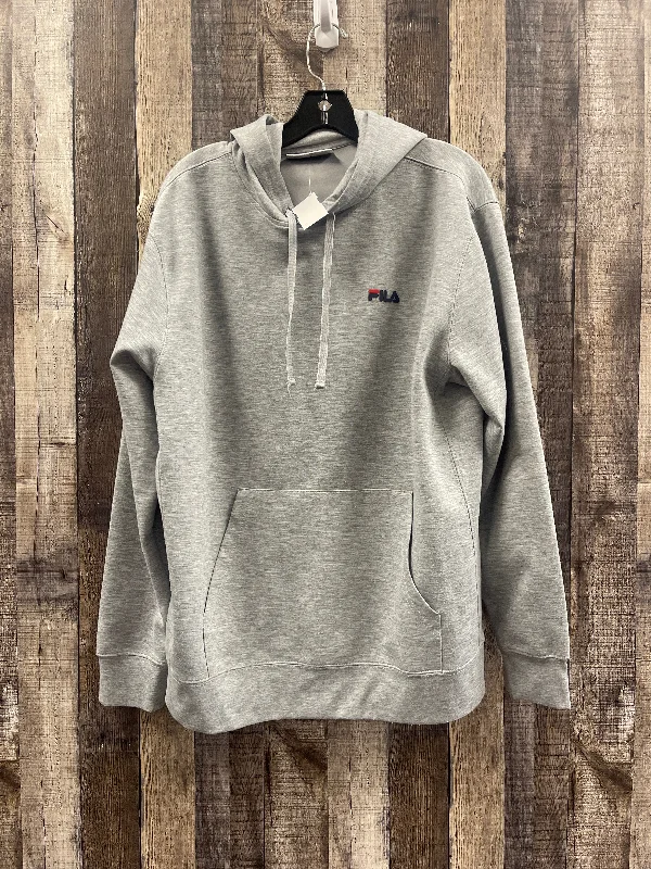 Men's Hoodies for Active LifestylesAthletic Sweatshirt Hoodie By Fila In Grey, Size: L Men's Hoodies for Active LifestylesAthletic Sweatshirt Hoodie By Fila In Grey, Size: L
