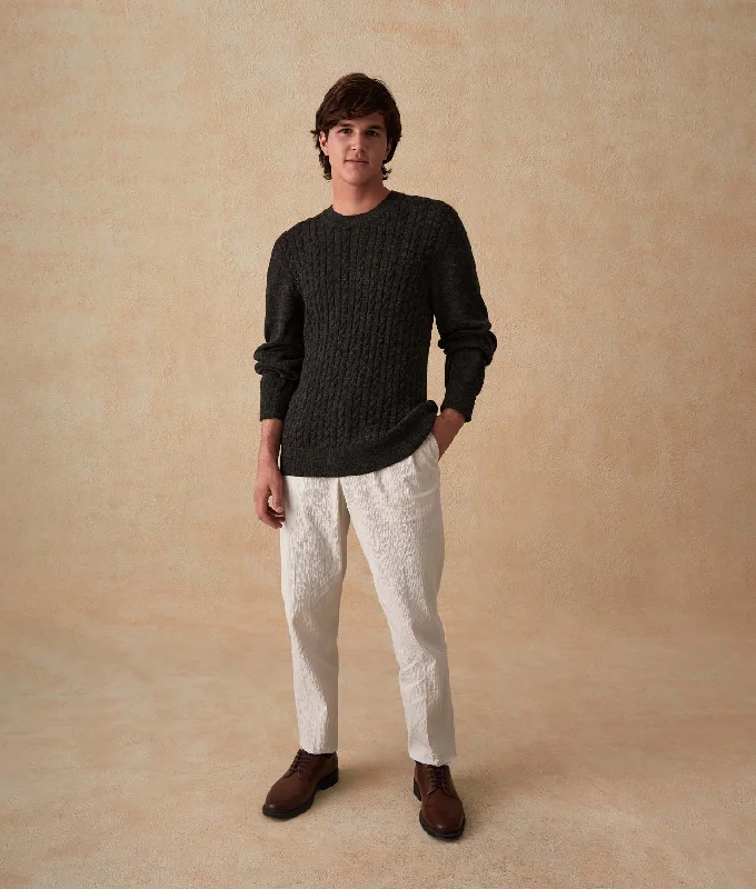 Men's Sweaters with Unique and Custom DesignsCable-Knit Men's Baby Alpaca Sweater