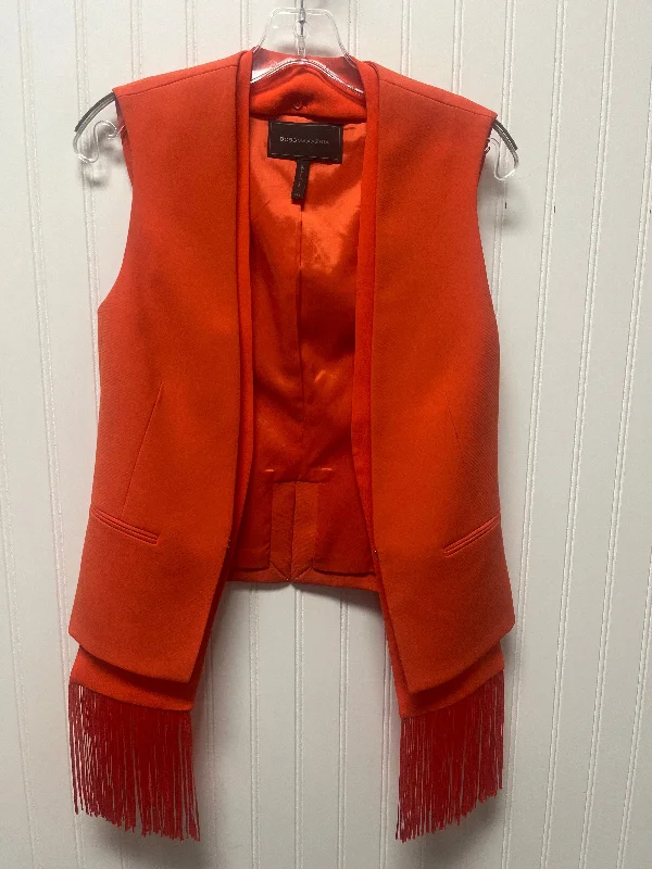 Men's Coats with Chest PocketsVest Other By Bcbgmaxazria In Orange, Size: Xs