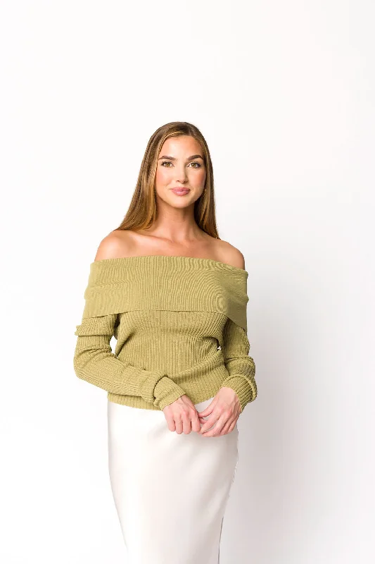 Men's Sweaters with Ribbed HemsFirst Glance Top in Olive