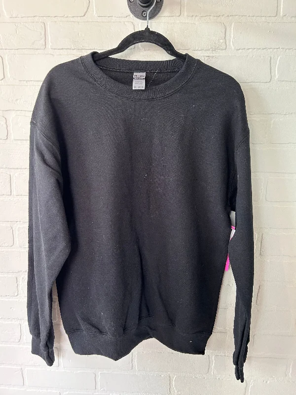 Weather-Ready Men's HoodiesBlack Sweatshirt Crewneck Gildan, Size M